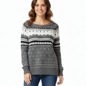 American Eagle Fair Isle Wool Blend Knit Scoop Sweater - Size Small
